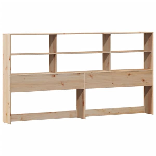 seng med reol uden madras 200x200 cm massivt fyrretræ