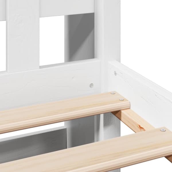 seng med reol uden madras 160x200 cm massivt fyrretræ hvid