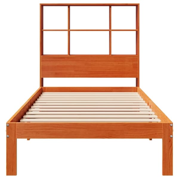 seng med reol uden madras 90x200 cm massivt fyrretræ gyldenbrun