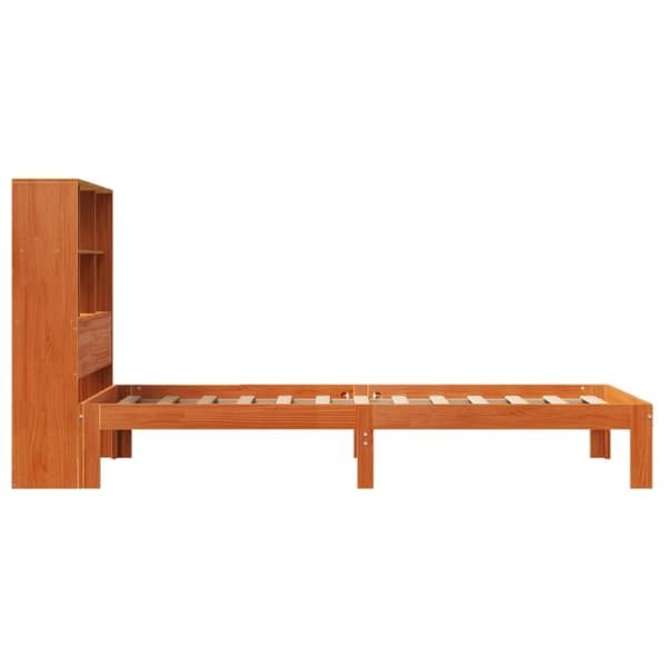 seng med reol uden madras 90x200 cm massivt fyrretræ gyldenbrun