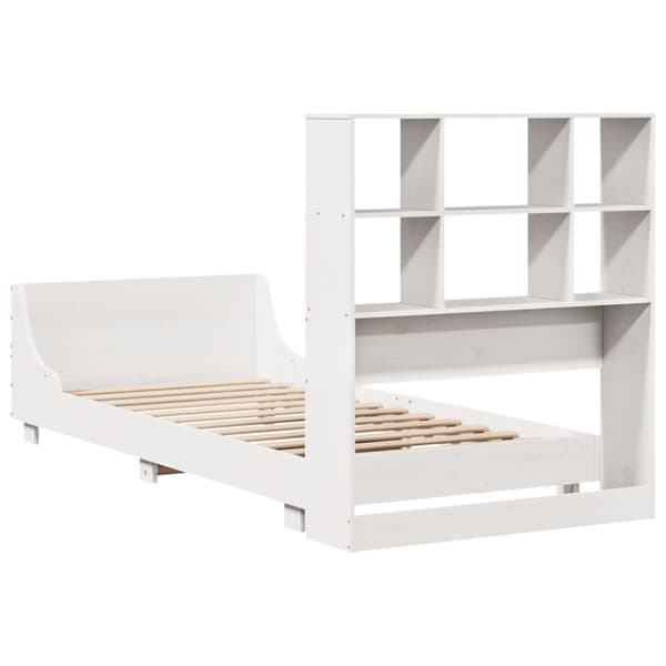 sengeramme uden madras 90x190 cm massivt fyrretræ hvid