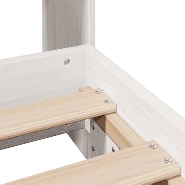 sengeramme uden madras 90x190 cm massivt fyrretræ hvid