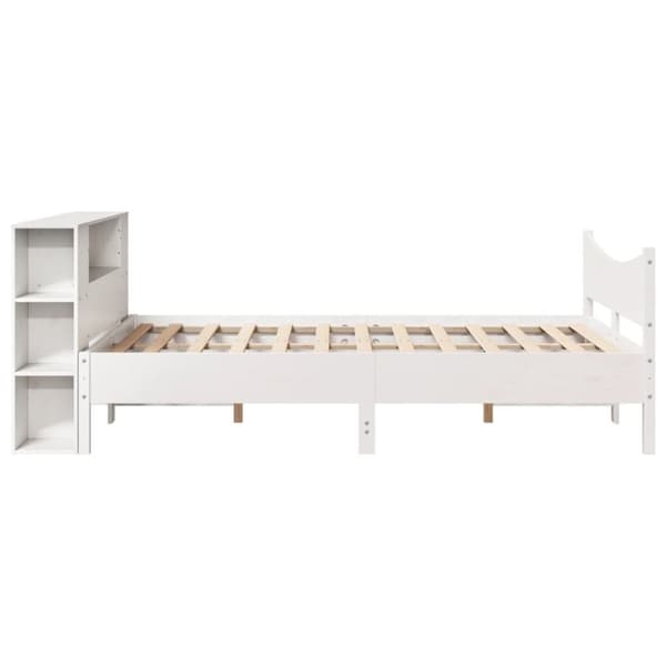 sengeramme uden madras 160x200 cm massivt fyrretræ hvid