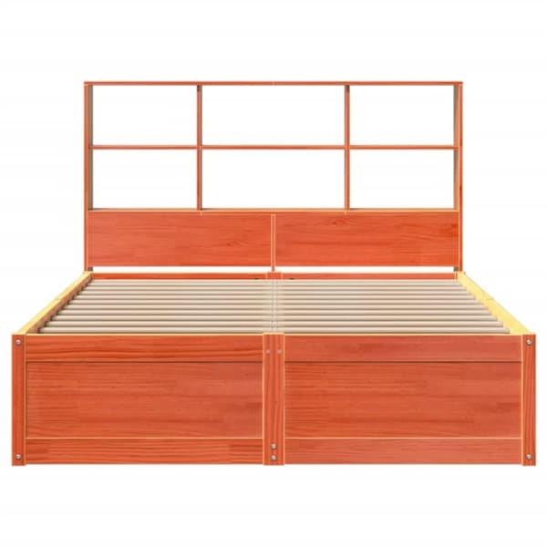 sengeramme uden madras 140x190 cm massivt fyrretræ gyldenbrun