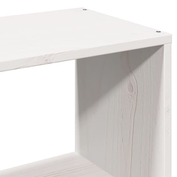 seng med reol uden madras 90x190 cm massivt fyrretræ hvid