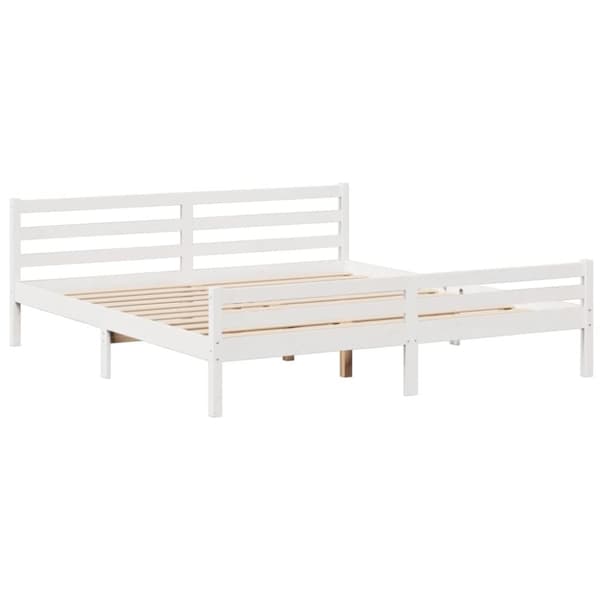 Sänky kirjahyllyllä ei patjaa valkoinen 200x200 cm täysi mänty