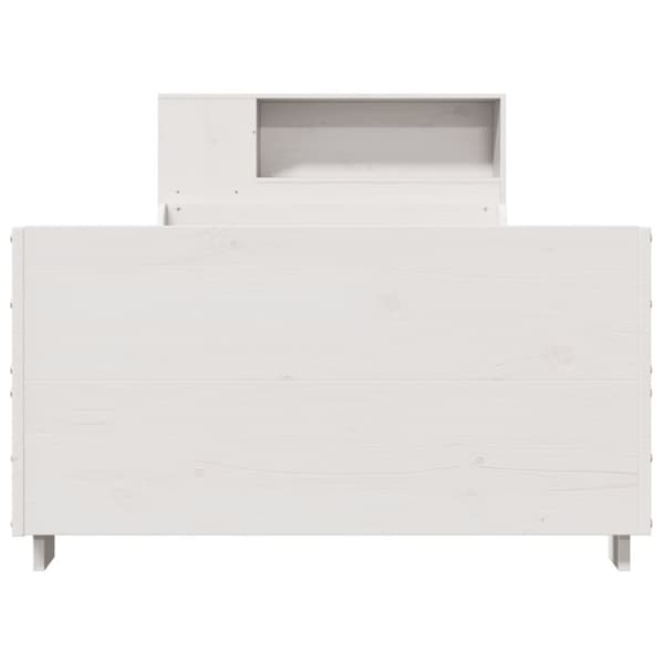 sengeramme uden madras 75x190 cm massivt fyrretræ hvid