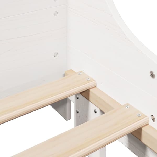 sengeramme uden madras 75x190 cm massivt fyrretræ hvid