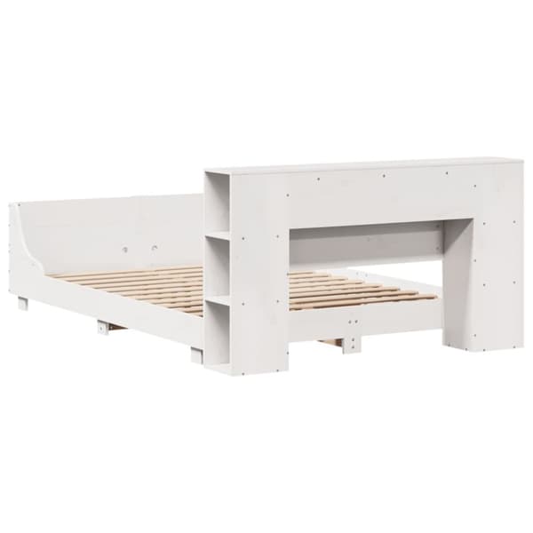 sengeramme uden madras 140x190 cm massivt fyrretræ hvid