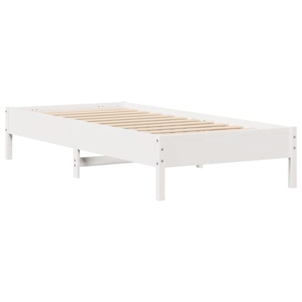 seng med reol uden madras 90x190 cm massivt fyrretræ hvid