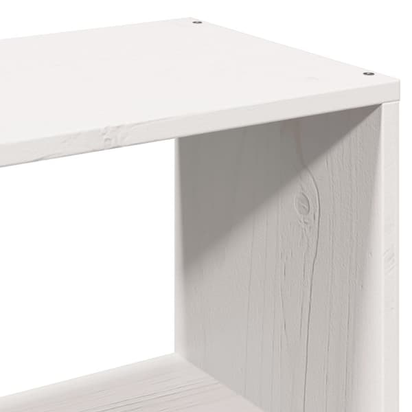 seng med reol uden madras 90x190 cm massivt fyrretræ hvid