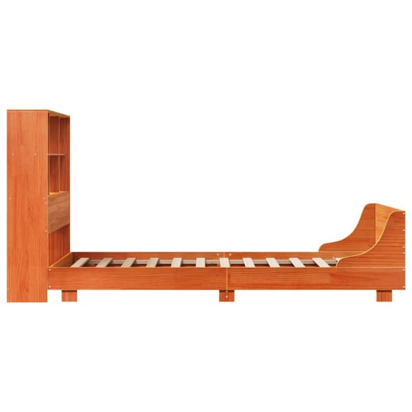 sengeramme uden madras 90x190 cm massivt fyrretræ gyldenbrun