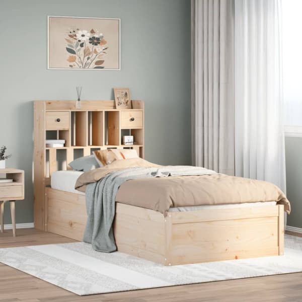 sengeramme uden madras 75x190 cm massivt fyrretræ