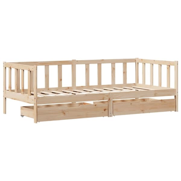 daybed med skuffer 90x200 cm massivt fyrretræ