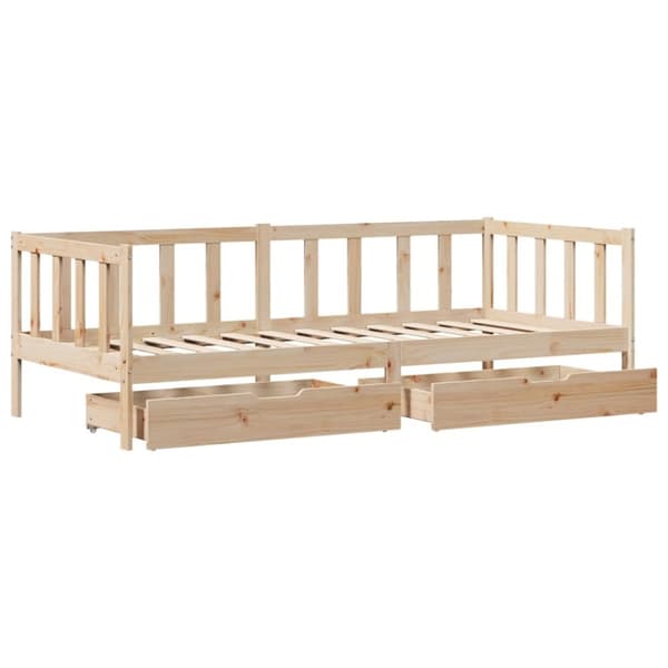 daybed med skuffer 90x200 cm massivt fyrretræ