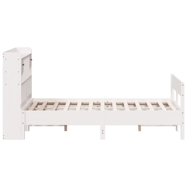 seng med reol uden madras 160x200 cm massivt fyrretræ hvid