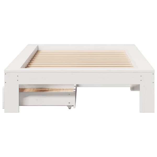 sengeramme uden madras 90x200 cm massivt fyrretræ hvid