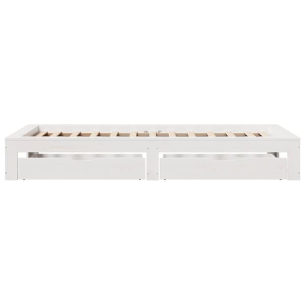 sengeramme uden madras 90x200 cm massivt fyrretræ hvid