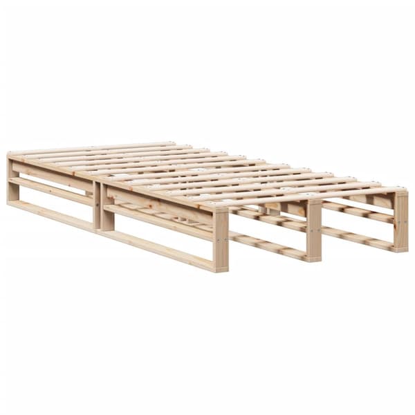 Sänky kirjahyllyllä ilman patjaa 100x200 cm täysi mänty