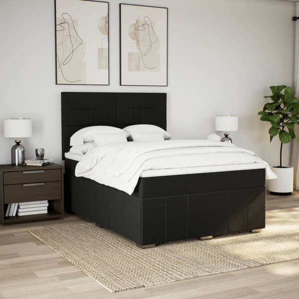 Continental sänky patjalla Musta kangas 140x190 cm