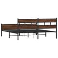 Miniatyrbillede 6 af 9: sengeramme uden madras 200x200 cm metal brun egetræsfarve