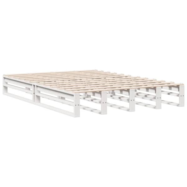 seng med reol uden madras 160x200 cm massivt fyrretræ hvid
