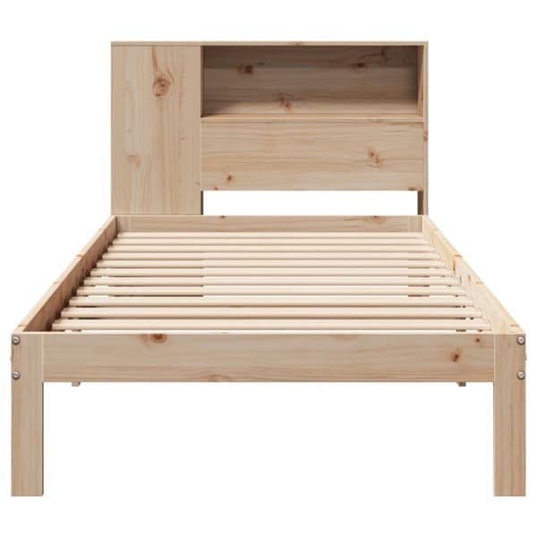 Sänky kirjahyllyllä ilman patjaa 75x190 cm täysi mänty
