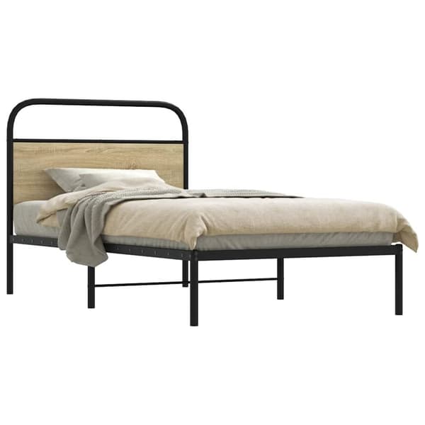 Sängram utan madrass sonoma-ek 100x190 cm konstruerad trä