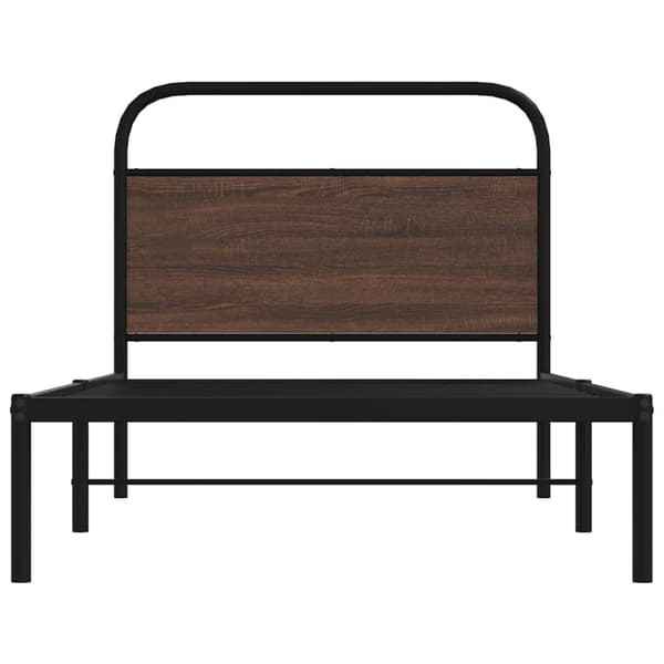 sengeramme 107x203 cm uden madras konstrueret træ brunt eg