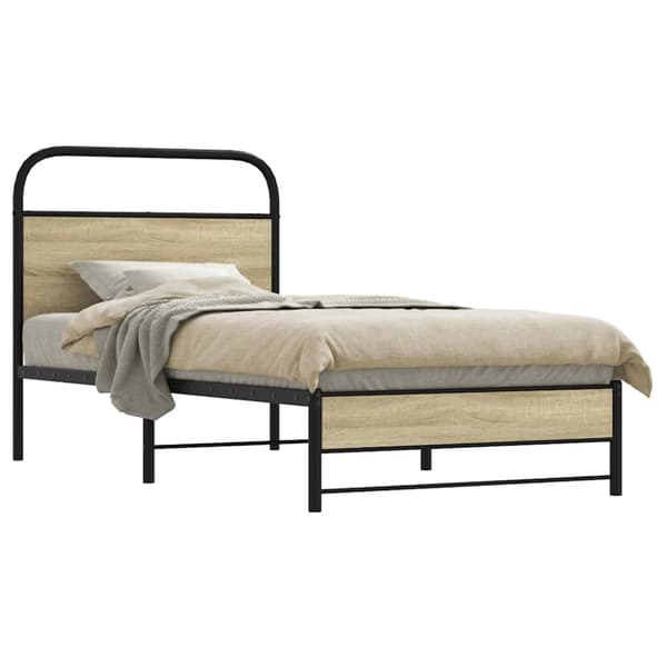 sengeramme 75x190 cm uden madras konstrueret træ sonoma-eg