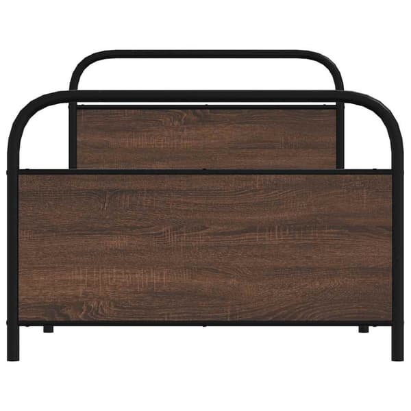 Sängram utan madrass brun ek 100x200 cm konstruerad trä