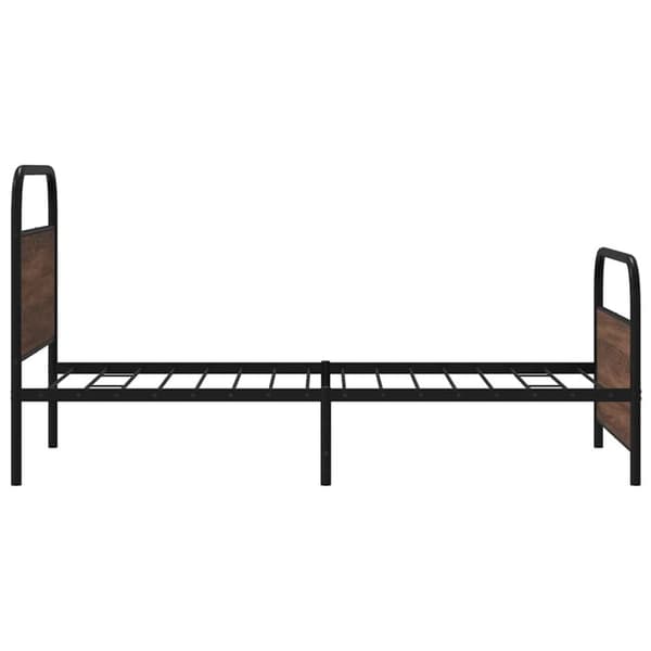 Sängram utan madrass brun ek 100x200 cm konstruerad trä