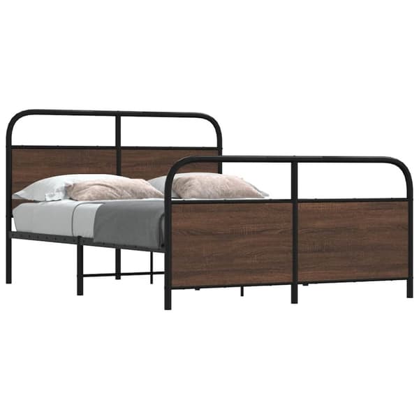 sengeramme 120x190 cm uden madras konstrueret træ brunt eg