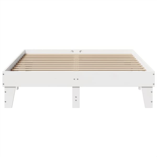 sengeramme uden madras 160x200 cm massivt fyrretræ hvid