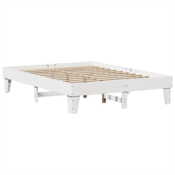 sengeramme uden madras 160x200 cm massivt fyrretræ hvid