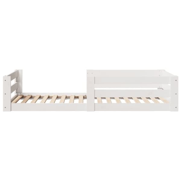 sengeramme uden madras 70x140 cm massivt fyrretræ hvid