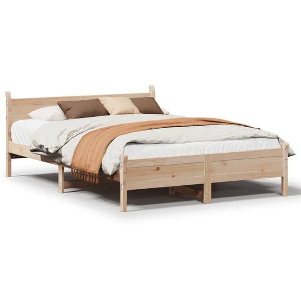 sengeramme uden madras 140x190 cm massivt fyrretræ