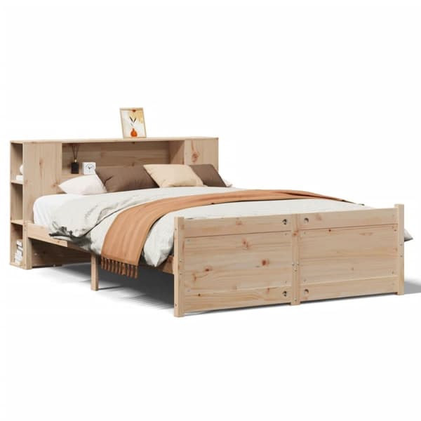 seng med reol uden madras 140x200 cm massivt fyrretræ