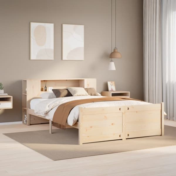 seng med reol uden madras 140x200 cm massivt fyrretræ