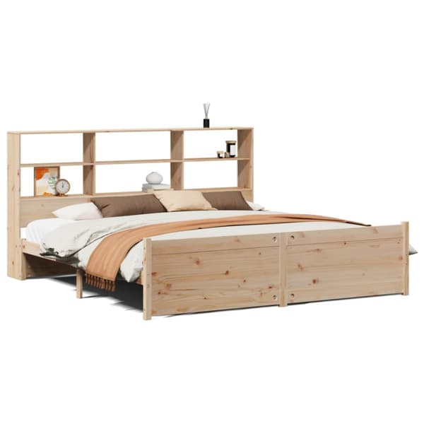 seng med reol uden madras 180x200 cm massivt fyrretræ