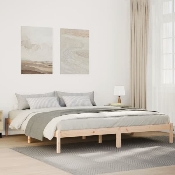 ekstra lang sengeramme uden madras 180x210 cm massivt fyrretræ