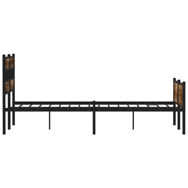 Sängram utan madrass rökfärgad ek 137x190 cm konstruerad trä