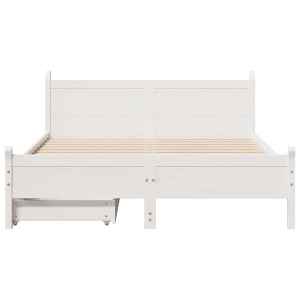 sengeramme uden madras 120x190 cm massivt fyrretræ hvid
