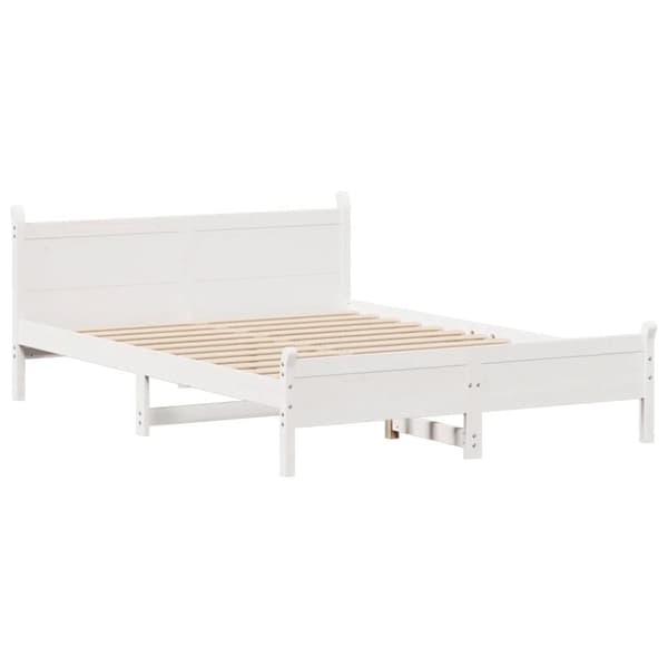 sengeramme uden madras 120x190 cm massivt fyrretræ hvid