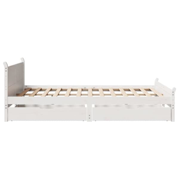 sengeramme uden madras 120x190 cm massivt fyrretræ hvid