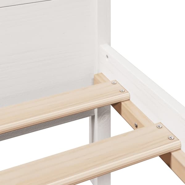 sengeramme uden madras 120x190 cm massivt fyrretræ hvid