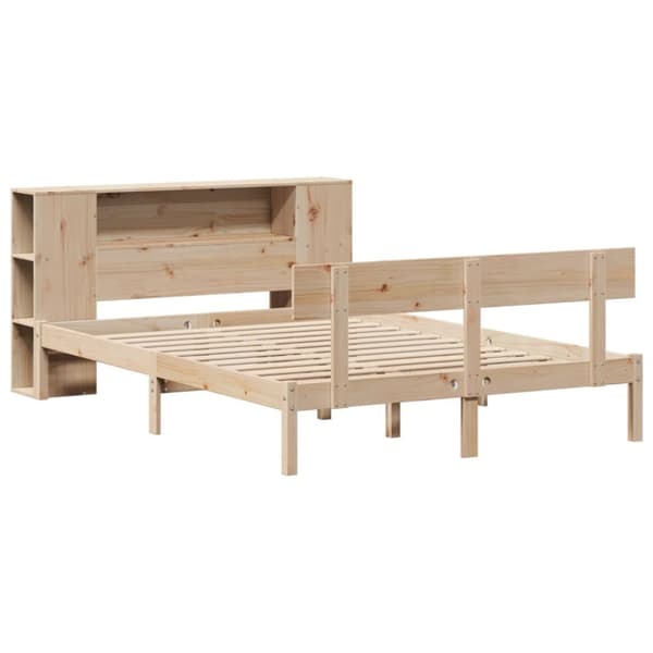 seng med reol uden madras 120x200 cm massivt fyrretræ
