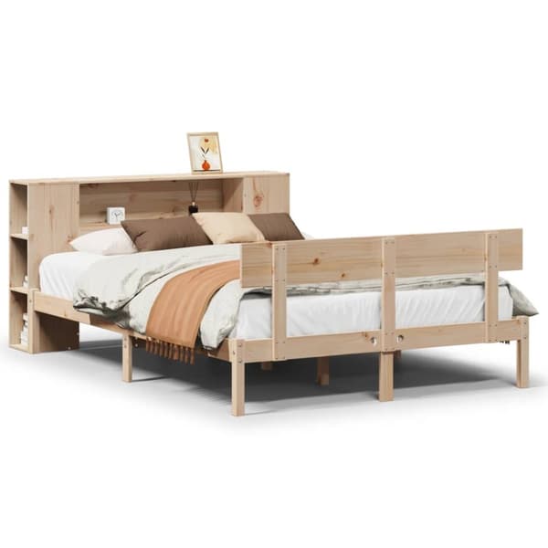 seng med reol uden madras 120x200 cm massivt fyrretræ