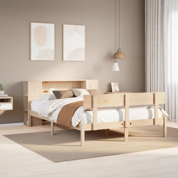 seng med reol uden madras 120x200 cm massivt fyrretræ