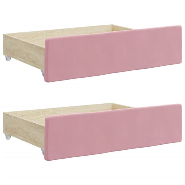 Dagbädd utdragbar med lådor rosa 100x200 cm sammet